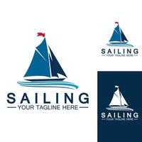 Sailing boat logo Template vector