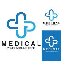 Medical Cross and Health Pharmacy Logo Vector Template