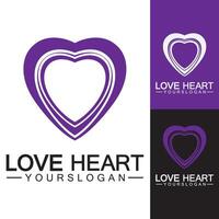 Love heart logo and symbol vector template