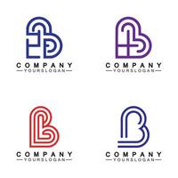 Initial letter B love heart logo design vector