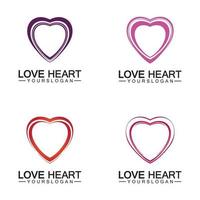 Plantilla de vector de logotipo y símbolo de corazón de amor