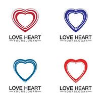 Love heart logo and symbol vector template