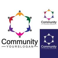 Community Logo Design Template for Teams or Groups.network and social icon design vector