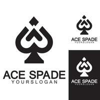 Ace of Spades icon logo design. Flat related icon for web and mobile applications. It can be used as - logo, pictogram, icon, infographic element. Illustration. vector