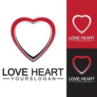 Love heart logo and symbol vector template