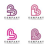 Initial letter B love heart logo design vector