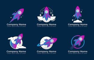 Set of Rocket Start Up Logo vector