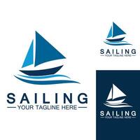 Sailing boat logo Template vector