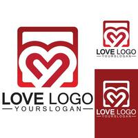 Love logo design,Heart shape logo design Vector