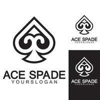 Ace of Spades icon logo design. Flat related icon for web and mobile applications. It can be used as - logo, pictogram, icon, infographic element. Illustration. vector