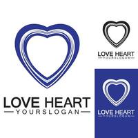 Love heart logo and symbol vector template