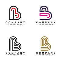 Initial letter B love heart logo design vector