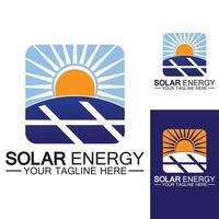 Solar Energy Logo Design Vector Template