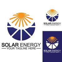 Solar Energy Logo Design Vector Template