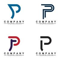 vector de diseño de icono de logotipo de letra p, plantilla de logotipo de alfabeto