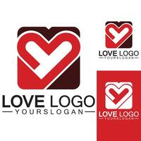 Love logo design,Heart shape logo design Vector