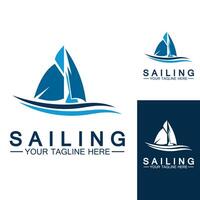 Sailing boat logo Template vector