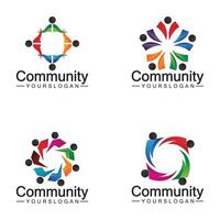 Community Logo Design Template for Teams or Groups.network and social icon design vector