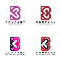 diseño inicial del logotipo del corazón del amor de la letra b vector