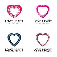 Love heart logo and symbol vector template