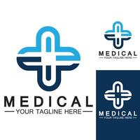 Medical Cross and Health Pharmacy Logo Vector Template