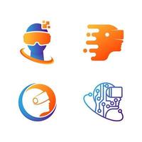Virtual Reality Technology Logo Template vector