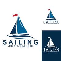 Sailing boat logo Template vector