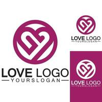 diseño de logotipo de amor, vector de diseño de logotipo de forma de corazón