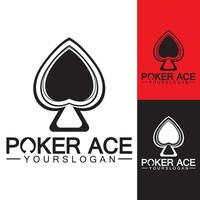 Poker Ace spade Logo Design for Casino Business, Gamble, Card Game, Speculate, etc-vector vector