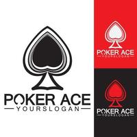 Poker Ace spade Logo Design for Casino Business, Gamble, Card Game, Speculate, etc-vector vector