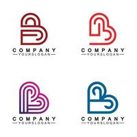 Initial letter B love heart logo design vector