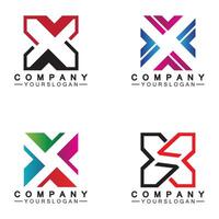 X Letter Logo Template vector icon illustration design