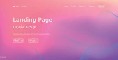 Gradient light web template landing page digital website landing page design concept - Vector