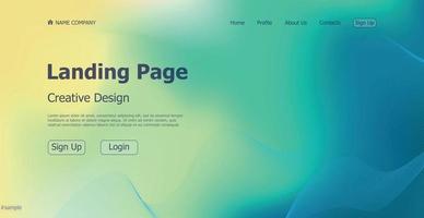 Gradient light web template landing page digital website landing page design concept - Vector