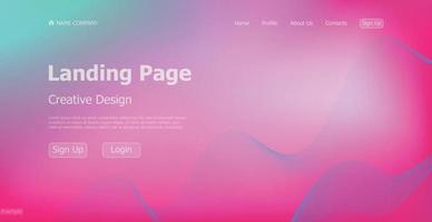 Gradient light web template landing page digital website landing page design concept - Vector