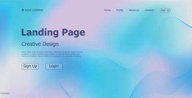 Gradient light web template landing page digital website landing page design concept - Vector