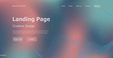 Gradient light web template landing page digital website landing page design concept - Vector