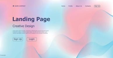 Gradient light web template landing page digital website landing page design concept - Vector