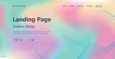 Gradient light web template landing page digital website landing page design concept - Vector