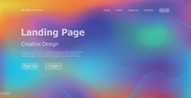 Gradient colorful web template landing page digital website landing page design concept - Vector