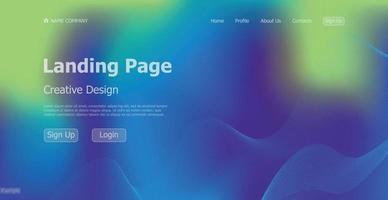 Gradient colorful web template landing page digital website landing page design concept - Vector