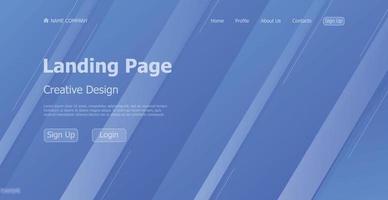 Home page landing blue web landing page template digital website landing page design concept - Vector