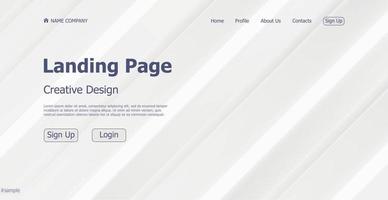 Home page landing white gray web landing page template digital website landing page design concept - Vector