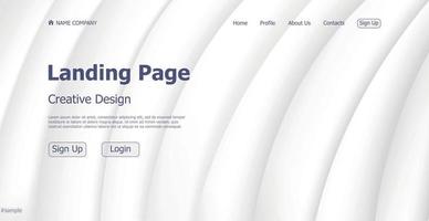 Home page landing white gray web landing page template digital website landing page design concept - Vector