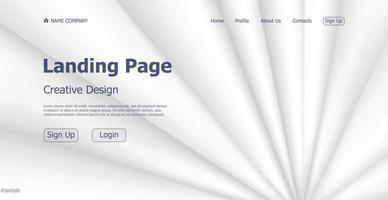 Home page landing white gray web landing page template digital website landing page design concept - Vector