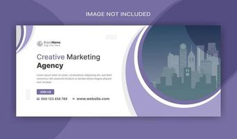 banner web de marketing en redes sociales, plantilla de banner de portada de marketing digital vector
