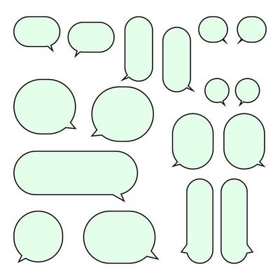 Set  speech bubbles on a white background, vector speaking or talk bubble