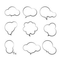 Set  speech bubbles on a white background, vector speaking or talk bubble