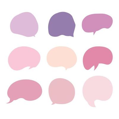 Set  speech bubbles on a white background, vector speaking or talk bubble