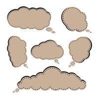 Speech Bubble Set, Light Brown Like paper cut, suitable for making labels or on conversation scenes vector